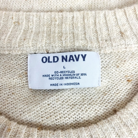 Old Navy Flecked Beige Oatmeal Crewneck Sweater Size L - Picture 5 of 7